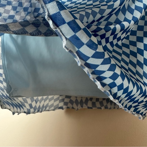 Wild Fable Blue Checkered Slip Style Mini Skirt Size XS - Picture 6 of 7